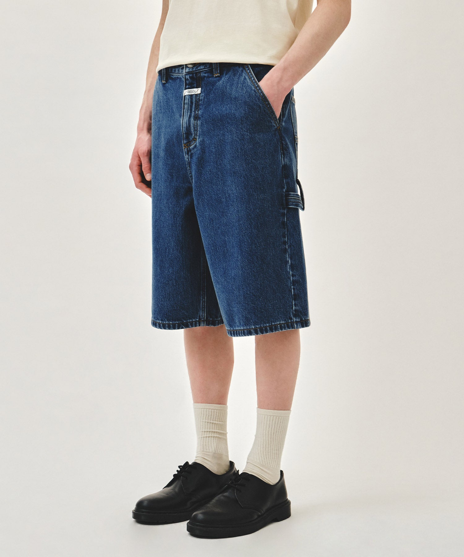 Marithe & Francois Girbaud - Bermuda Carpenter Denim Shorts (Blue) product image 1 | TRAB K-Fashion Australia
