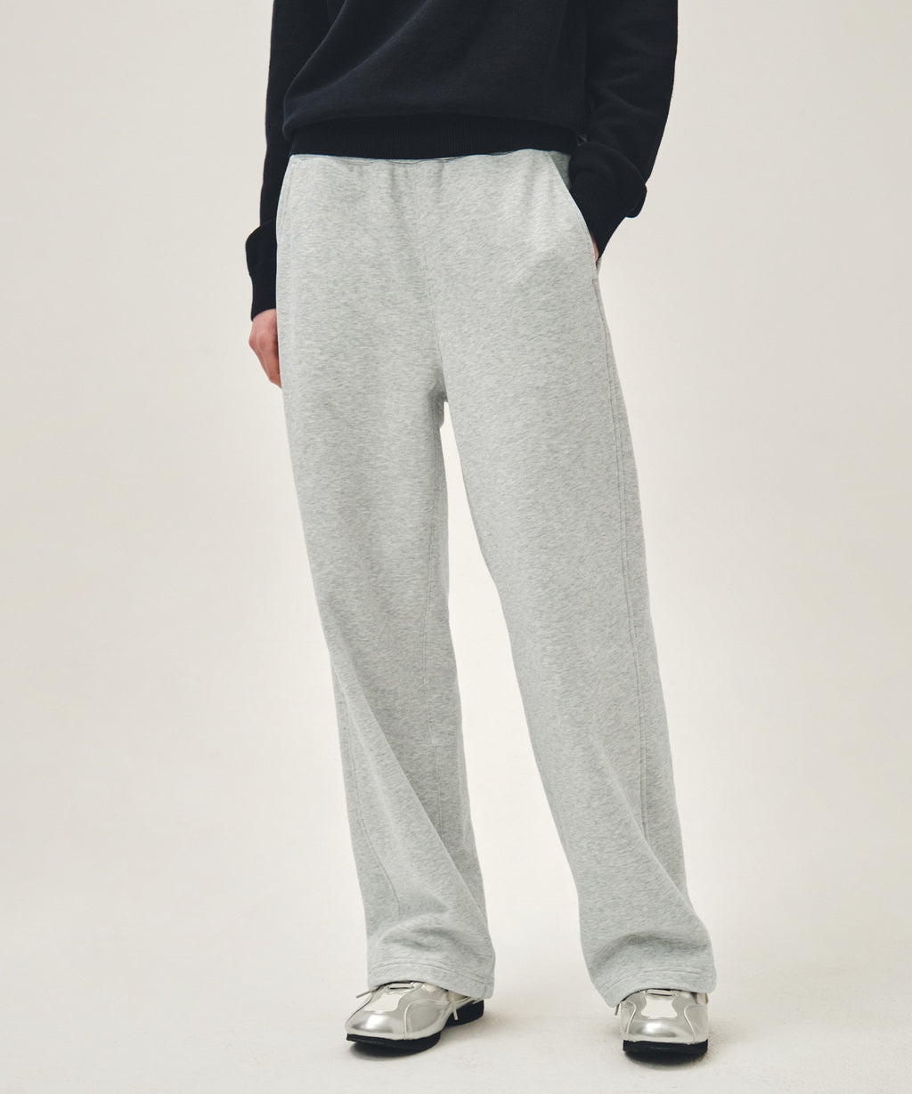 Marithe & Francois Girbaud - Stitch Wide Sweat Pants (Light Heather Gray) product image 1 | TRAB K-Fashion Australia