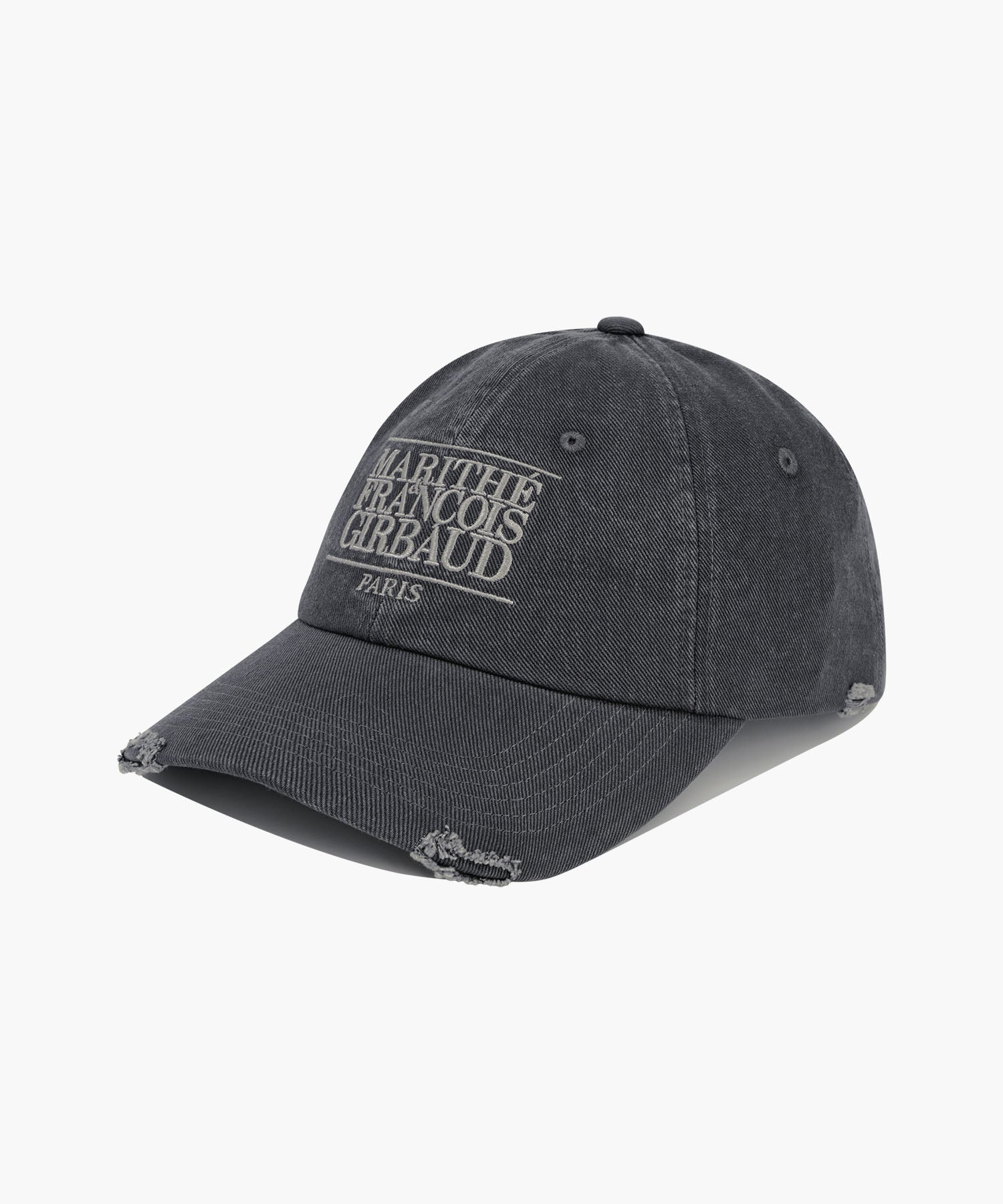 Marithe & Francois Girbaud - Classic Logo Damaged Overfit Cap (Charcoal) product image 1 | TRAB K-Fashion Australia