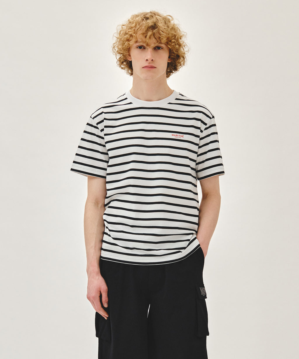 Marithe & Francois Girbaud - Small Regular Logo Tee (Stripe) product image 1 | TRAB K-Fashion Australia