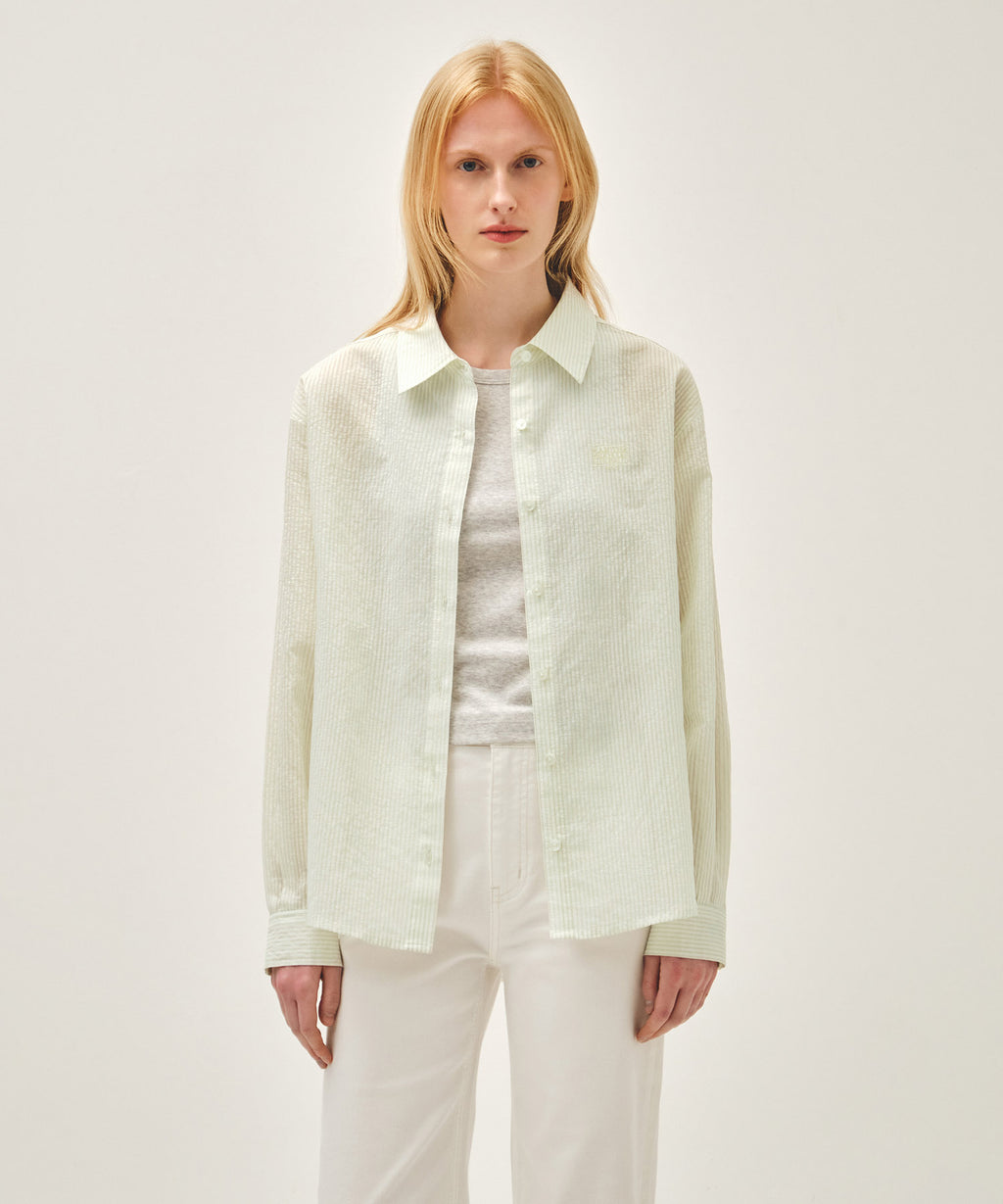 Marithe & Francois Girbaud - Pattern Sheer Shirt (Ivory) product image 5 | TRAB K-Fashion Australia