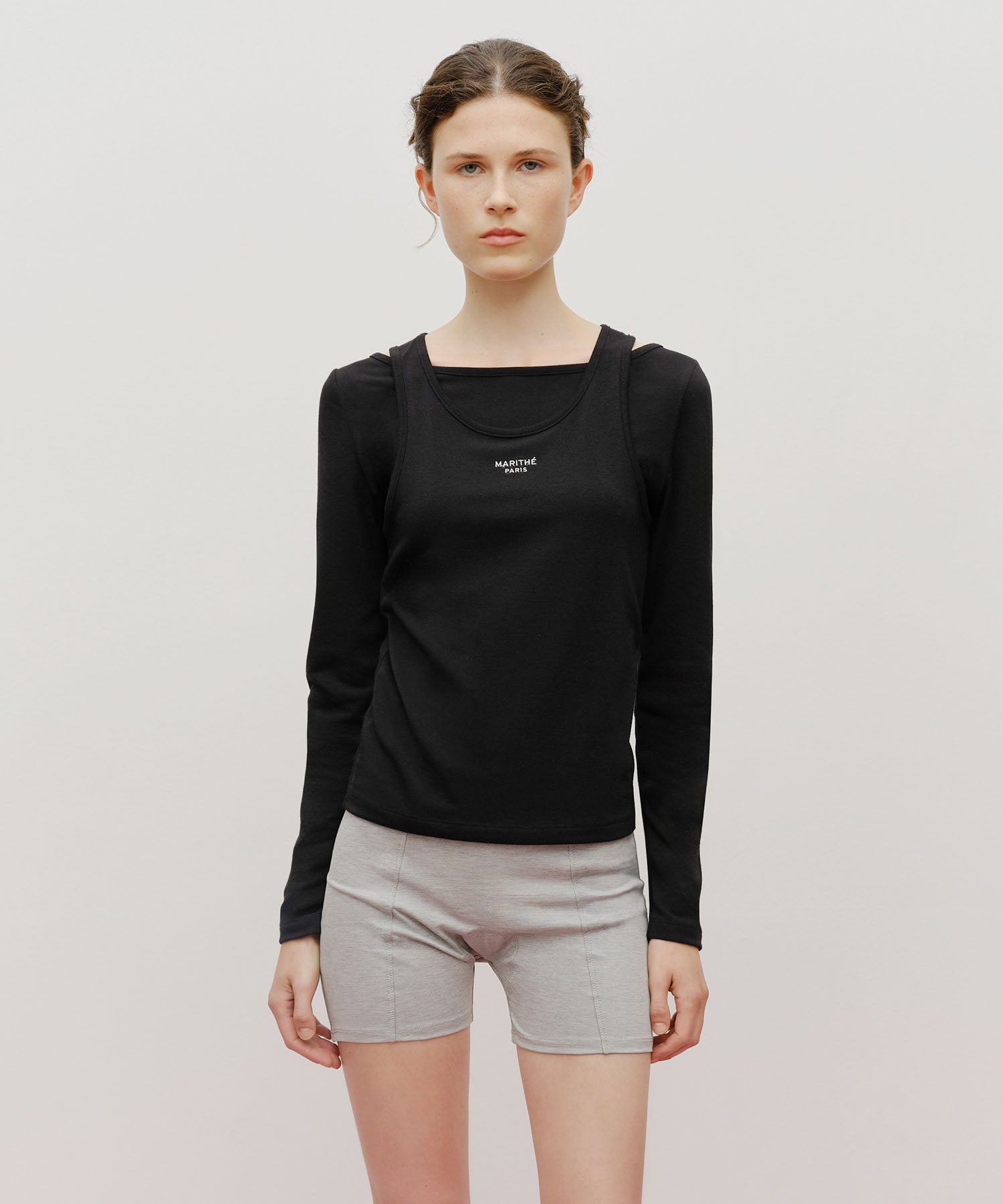 Marithe & Francois Girbaud - Layered Jersey Long Sleeve (Black) product image 1 | TRAB K-Fashion Australia