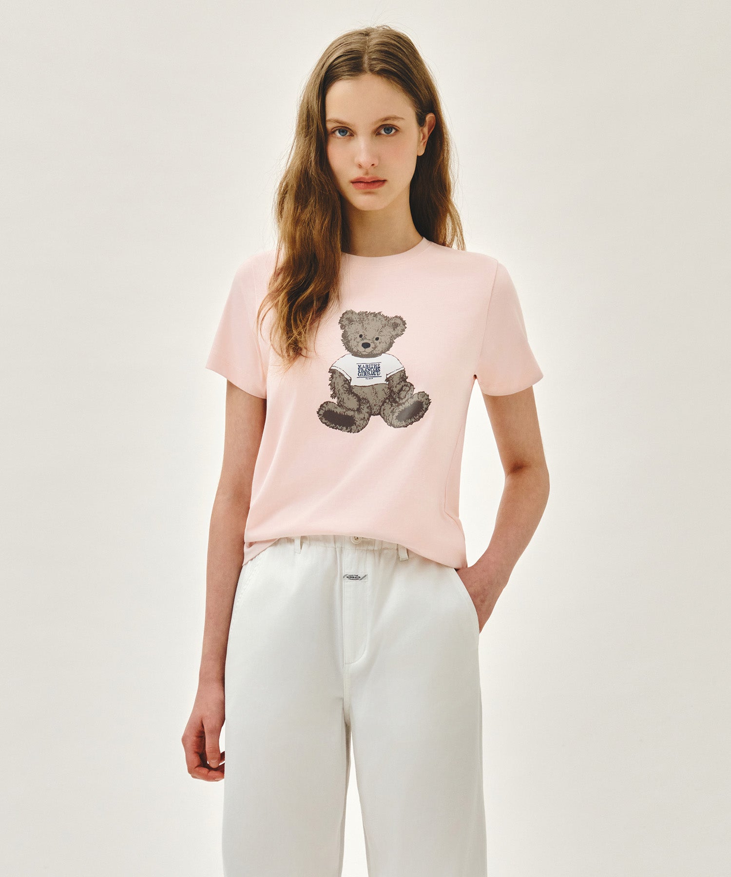 Marithe & Francois Girbaud - Doodle Bear Tee (Light Pink) product image 1 | TRAB K-Fashion Australia