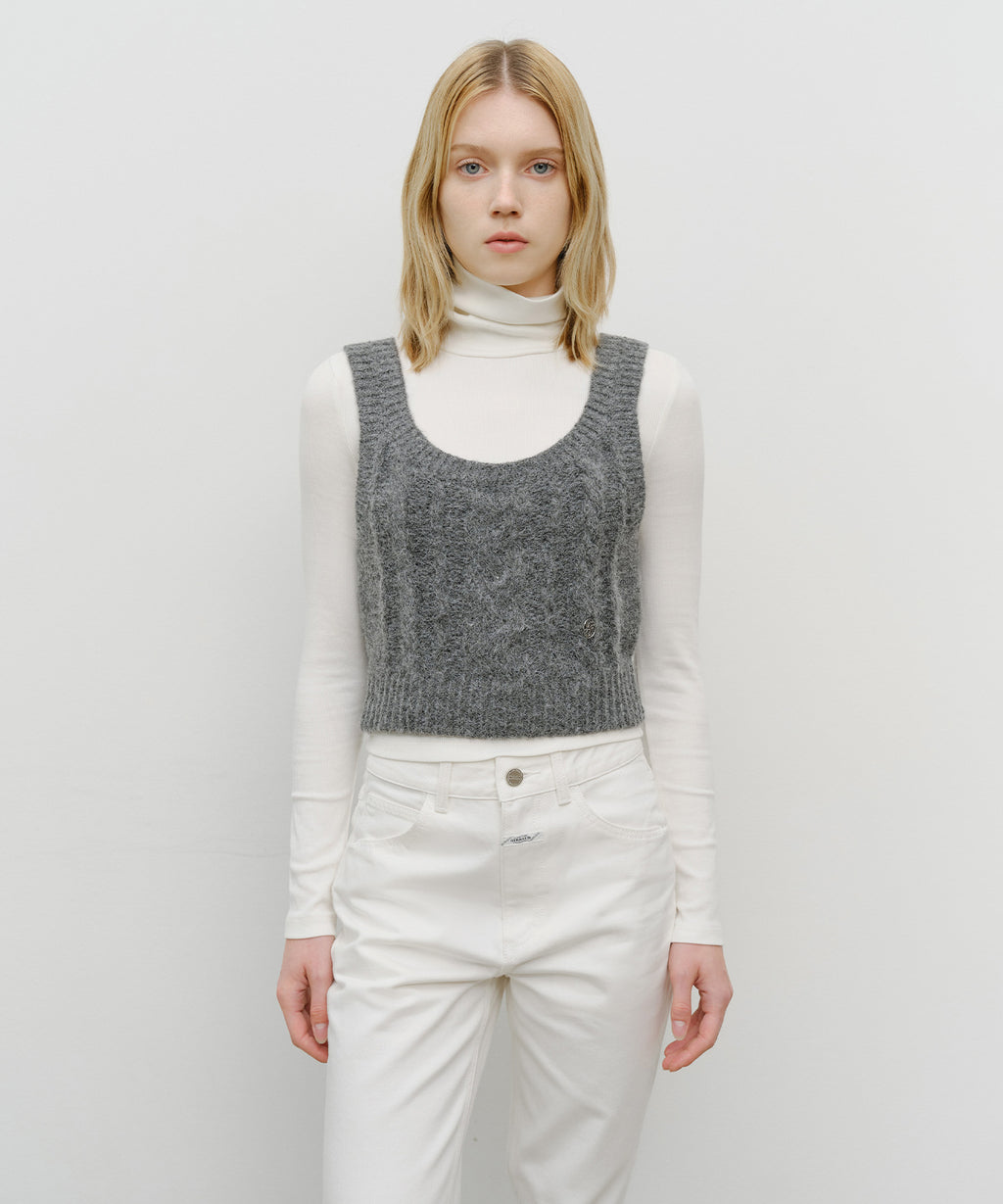 Marithe & Francois Girbaud - Logo Knit Bustier (Charcoal) product image 1 | TRAB K-Fashion Australia
