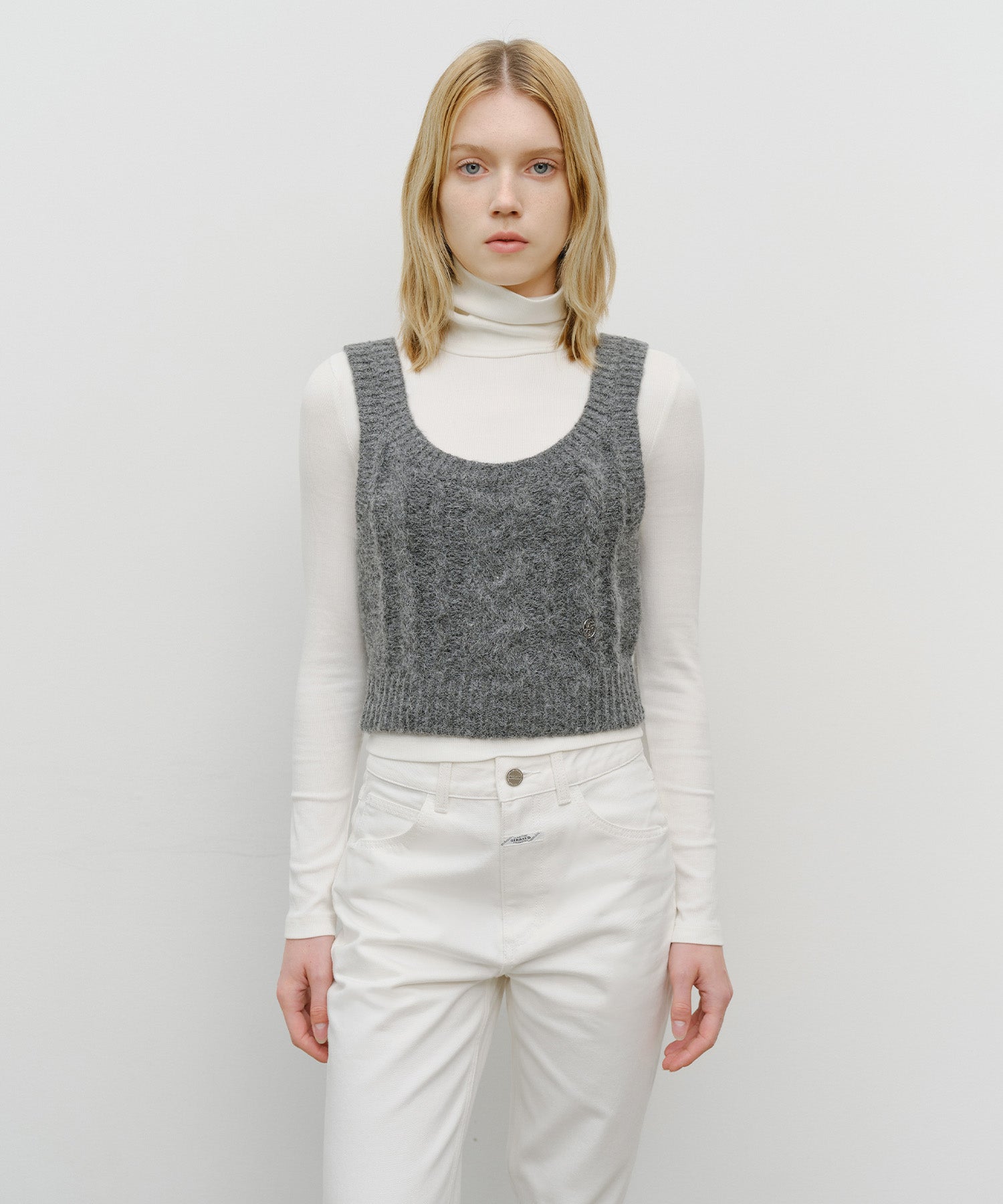 Marithe & Francois Girbaud - Logo Knit Bustier (Charcoal) product image 1 | TRAB K-Fashion Australia
