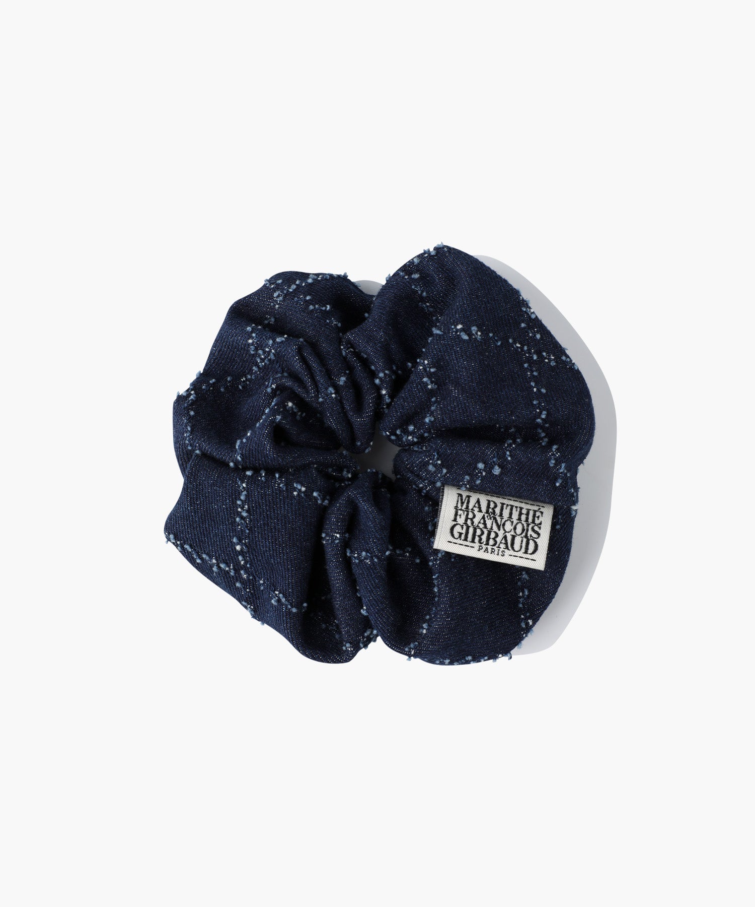Marithe & Francois Girbaud - Classic Logo Denim Pattern Hair Scrunchie (Dark Blue) product image 1 | TRAB K-Fashion Australia