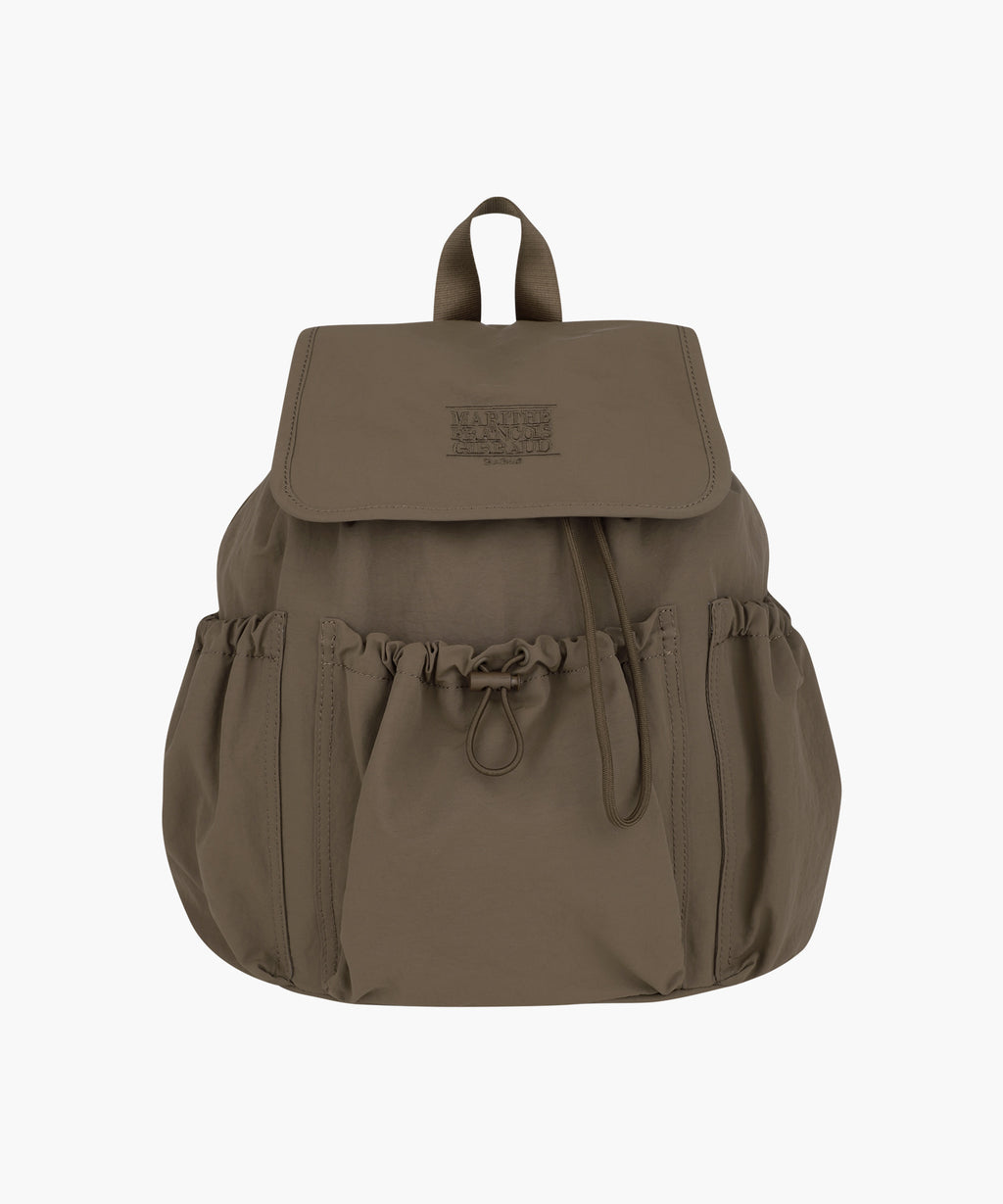 Marithe & Francois Girbaud - Classic Logo Stopper Pocket Backpack (Brown) product image 1 | TRAB K-Fashion Australia
