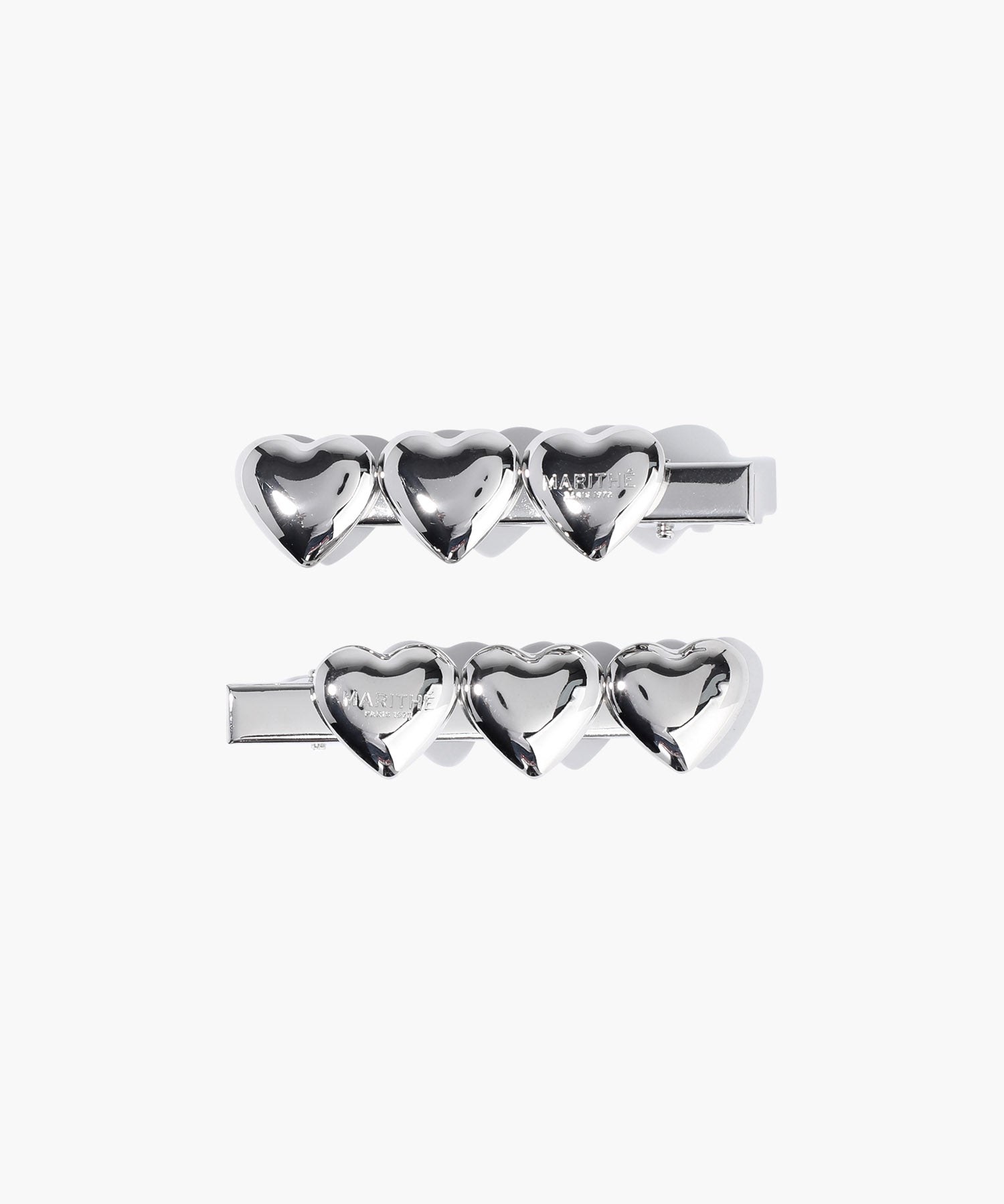 Marithe & Francois Girbaud - Regular Logo Heart Metal Hair Pin 2pack (Silver) product image 1 | TRAB K-Fashion Australia