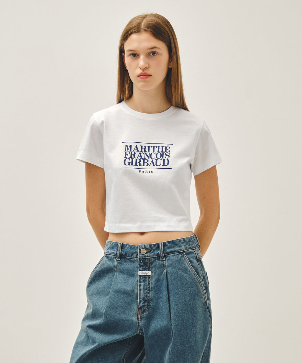 Marithe & Francois Girbaud - Classic Logo Crop Tee (White) product image 1 | TRAB K-Fashion Australia