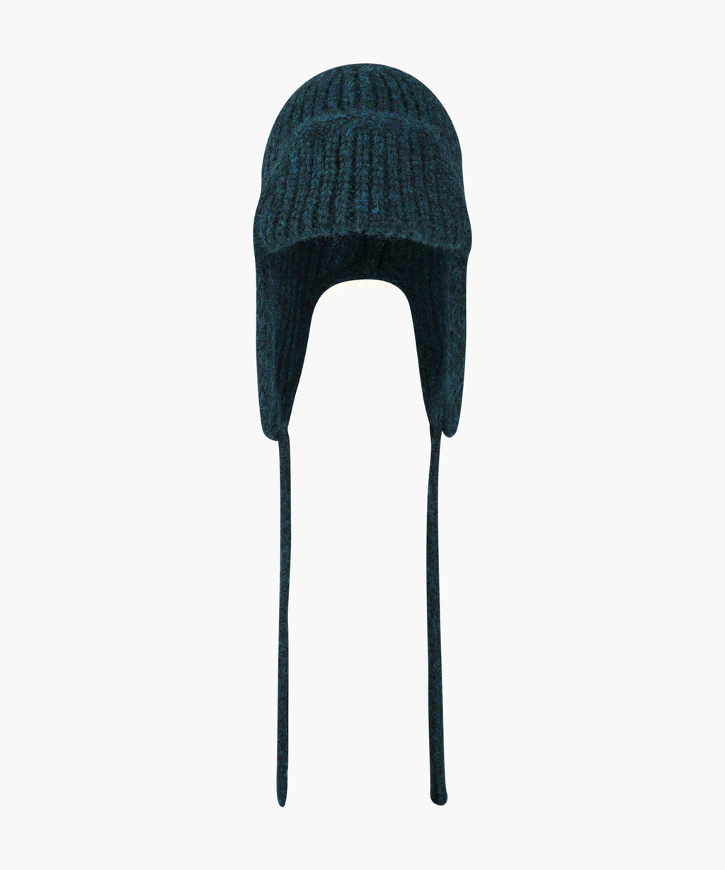 Marithe & Francois Girbaud - Classic Logo Earflap Beanie (Teal) product image 1 | TRAB K-Fashion Australia