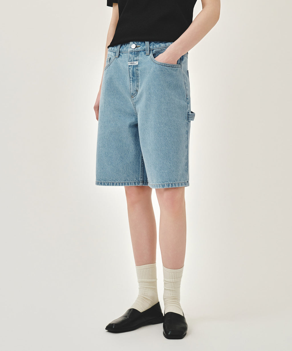Marithe & Francois Girbaud - Carpenter Denim Shorts (Light Blue) product image 1 | TRAB K-Fashion Australia
