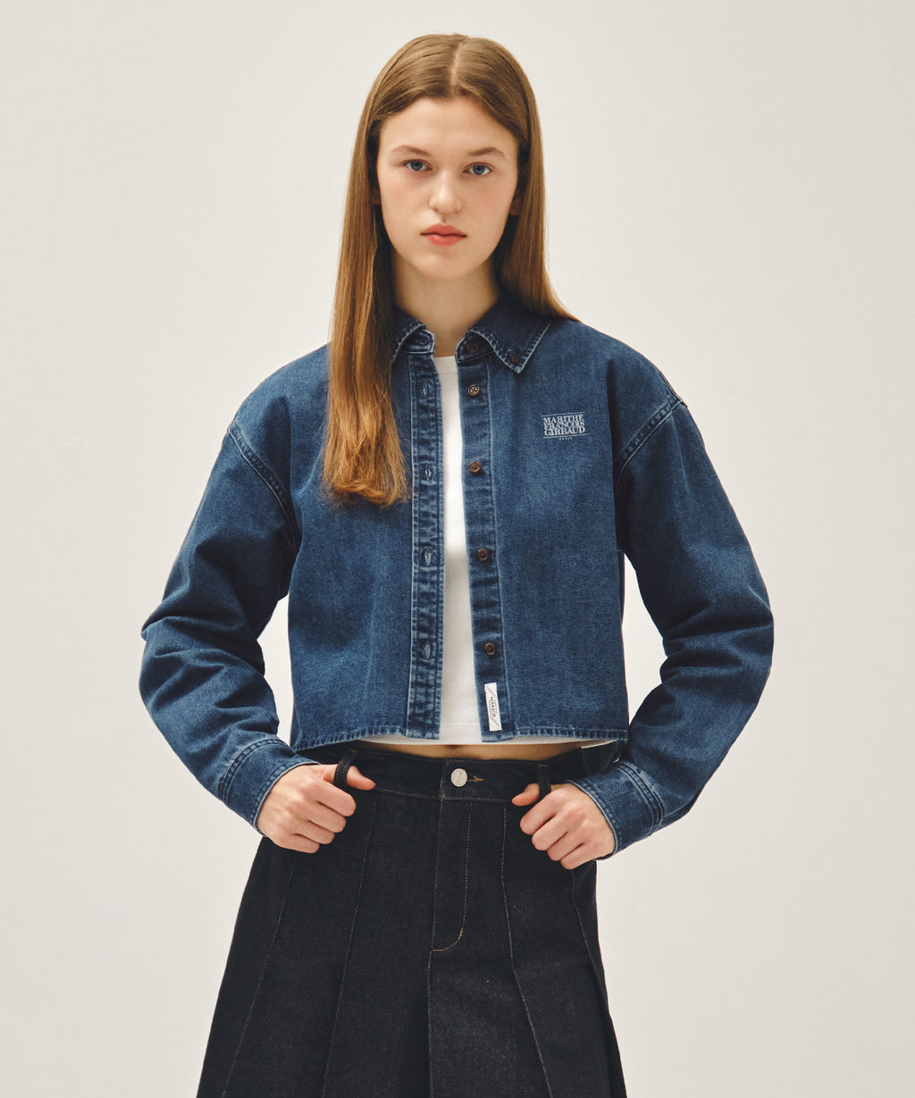 Marithe & Francois Girbaud - Crop Denim Shirt (Blue) product image 1 | TRAB K-Fashion Australia
