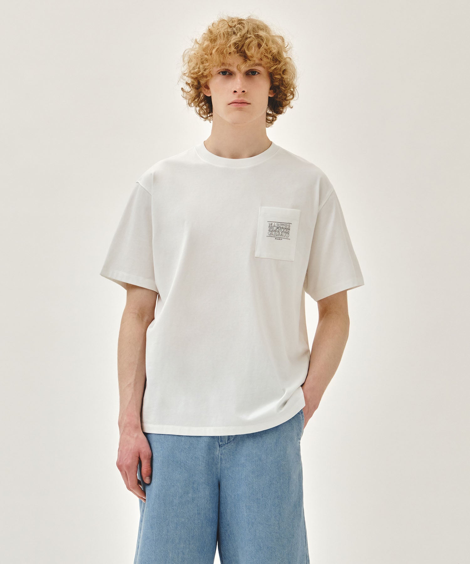 Marithe & Francois Girbaud - Doodle Classic Logo Pocket Tee (White) product image 1 | TRAB K-Fashion Australia
