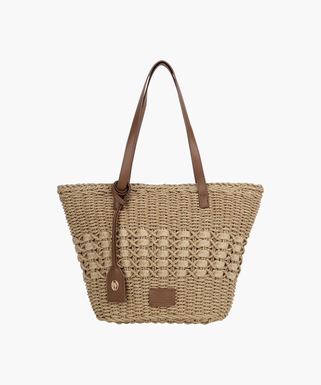 Marithe & Francois Girbaud - Classic Logo Basket Shoulder Bag (Beige) product image 3 | TRAB K-Fashion Australia