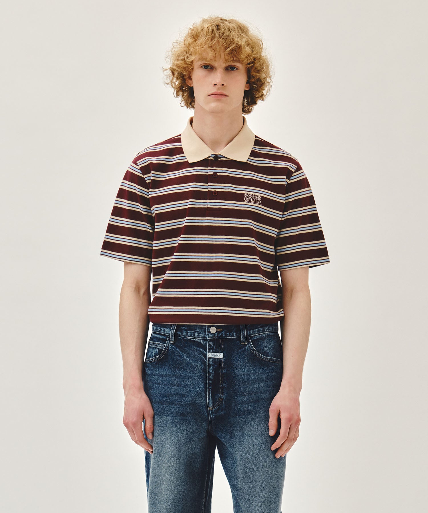 Marithe & Francois Girbaud - Small Classic Logo Pk Collar Tee (Stripe) product image 4 | TRAB K-Fashion Australia