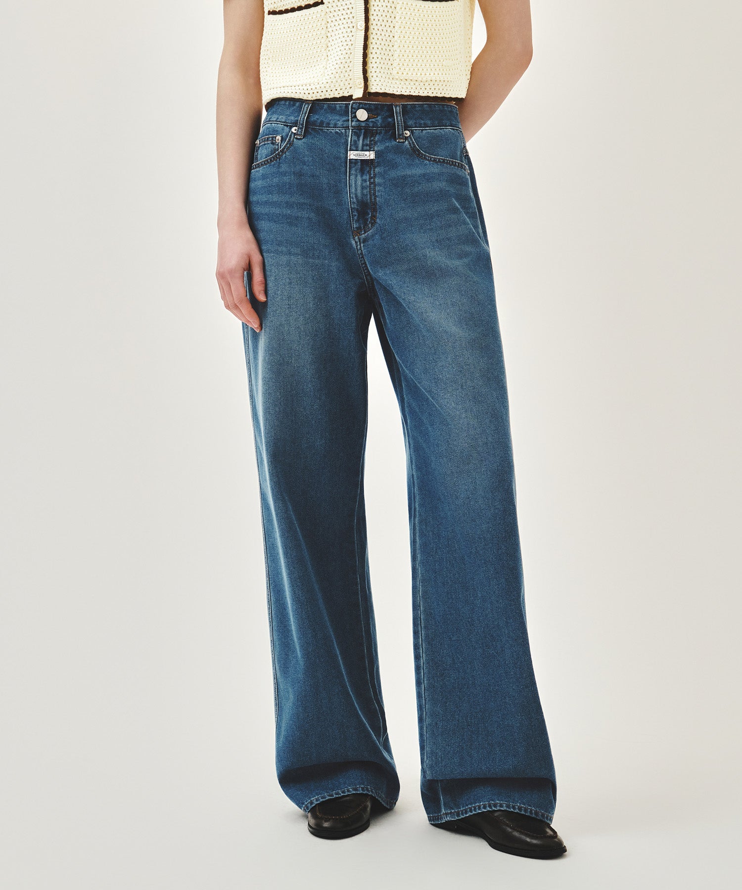 Marithe & Francois Girbaud - Summer Semi Wide Denim Pants (Blue) product image 1 | TRAB K-Fashion Australia