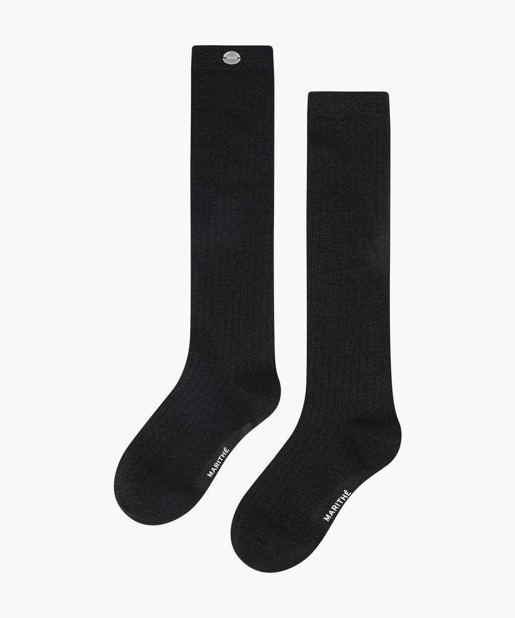 Marithe & Francois Girbaud - Regular Logo Sheer Socks (Black) product image 1 | TRAB K-Fashion Australia