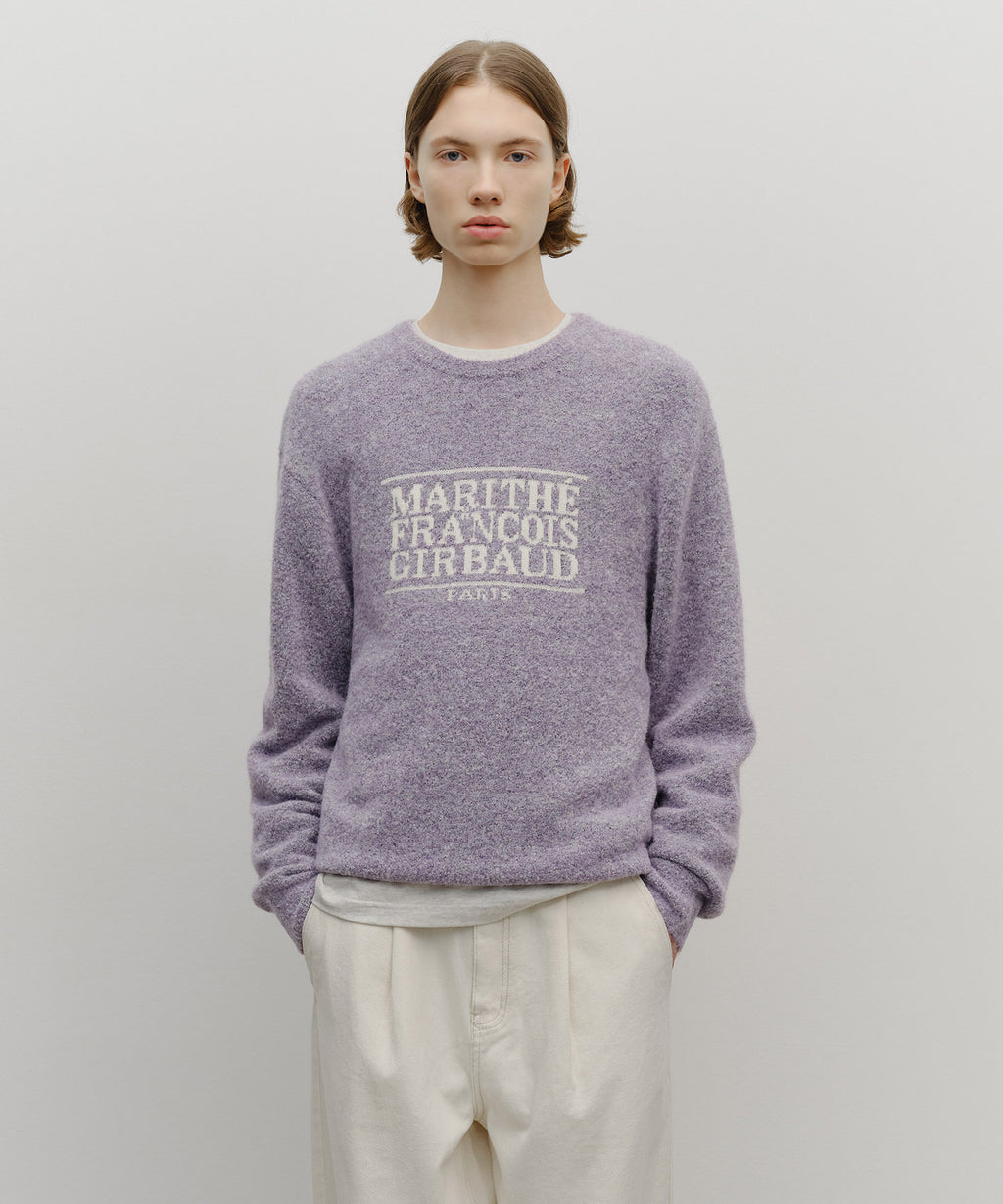 Marithe & Francois Girbaud - Boucle Classic Logo Knit Pullover (Light Purple) product image 1 | TRAB K-Fashion Australia