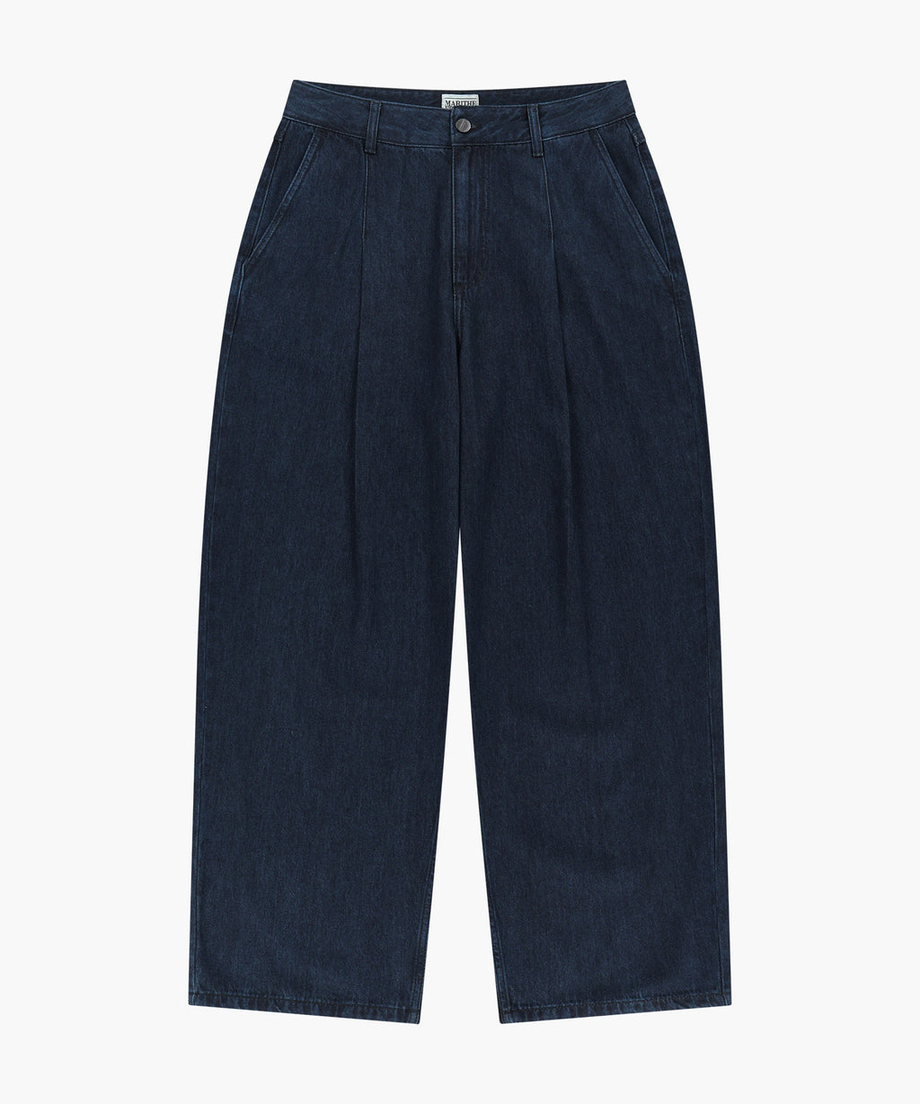 Marithe & Francois Girbaud - Wide Fit Tuck Denim Pants (Indigo) product image 1 | TRAB K-Fashion Australia