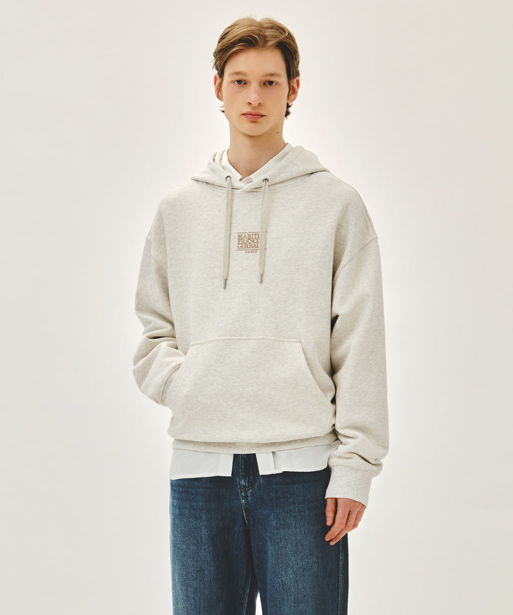 Marithe & Francois Girbaud - Small Classic Logo Hoodie (Oatmeal) product image 1 | TRAB K-Fashion Australia