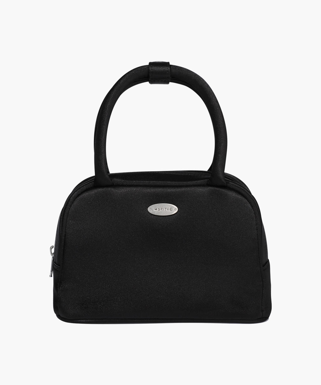 Marithe & Francois Girbaud - Regular Logo Satin Mini Tote Bag (Black) product image 1 | TRAB K-Fashion Australia