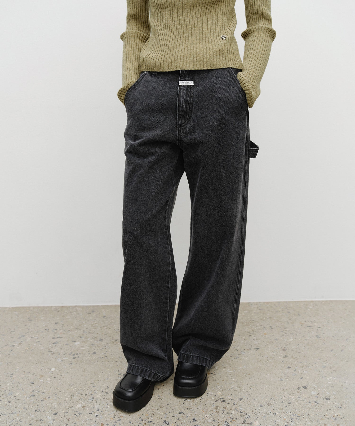 Marithe & Francois Girbaud - Carpenter Denim Pants (Black) product image 1 | TRAB K-Fashion Australia