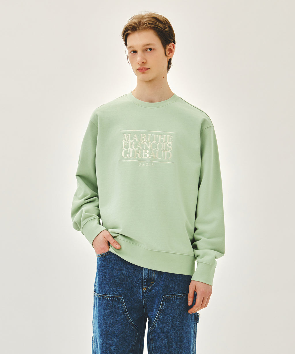 Marithe & Francois Girbaud - Classic Logo Embroidery Sweatshirt (Light Green) product image 1 | TRAB K-Fashion Australia
