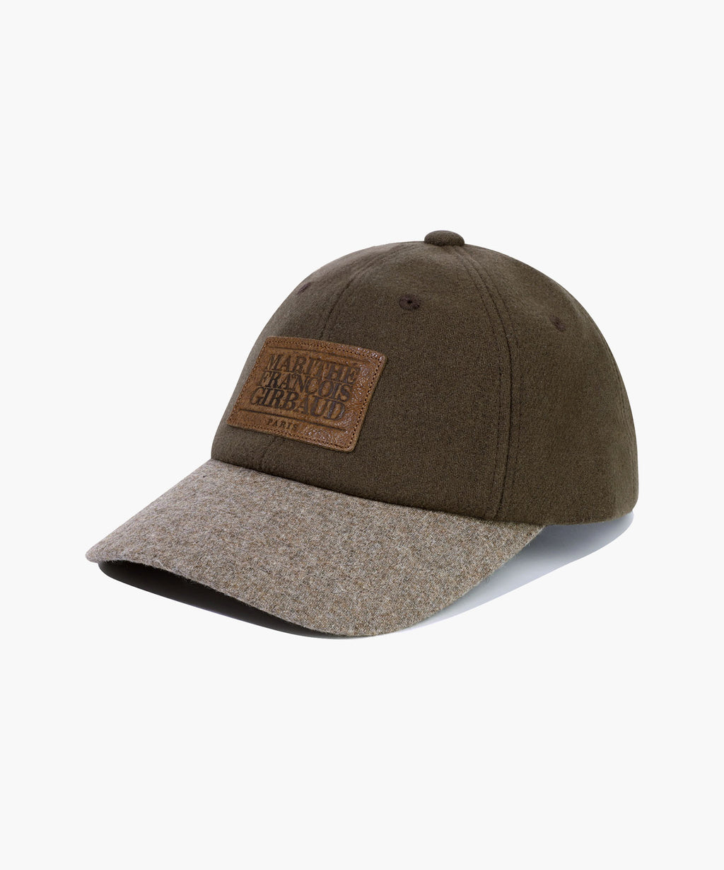 Marithe & Francois Girbaud - Classic Logo Color Block Wool Cap (Brown) product image 1 | TRAB K-Fashion Australia