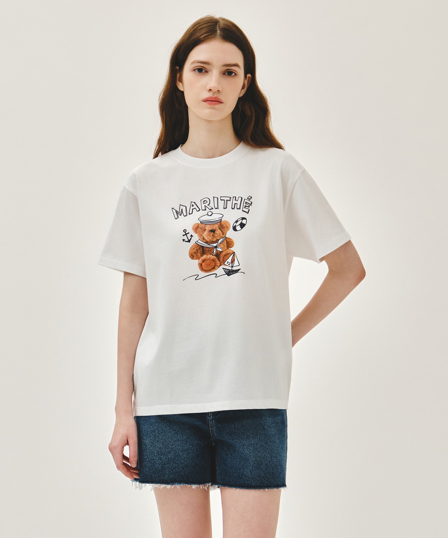Marithe & Francois Girbaud - Marine Drawing Doodle Graphic Tee (White) product image 1 | TRAB K-Fashion Australia