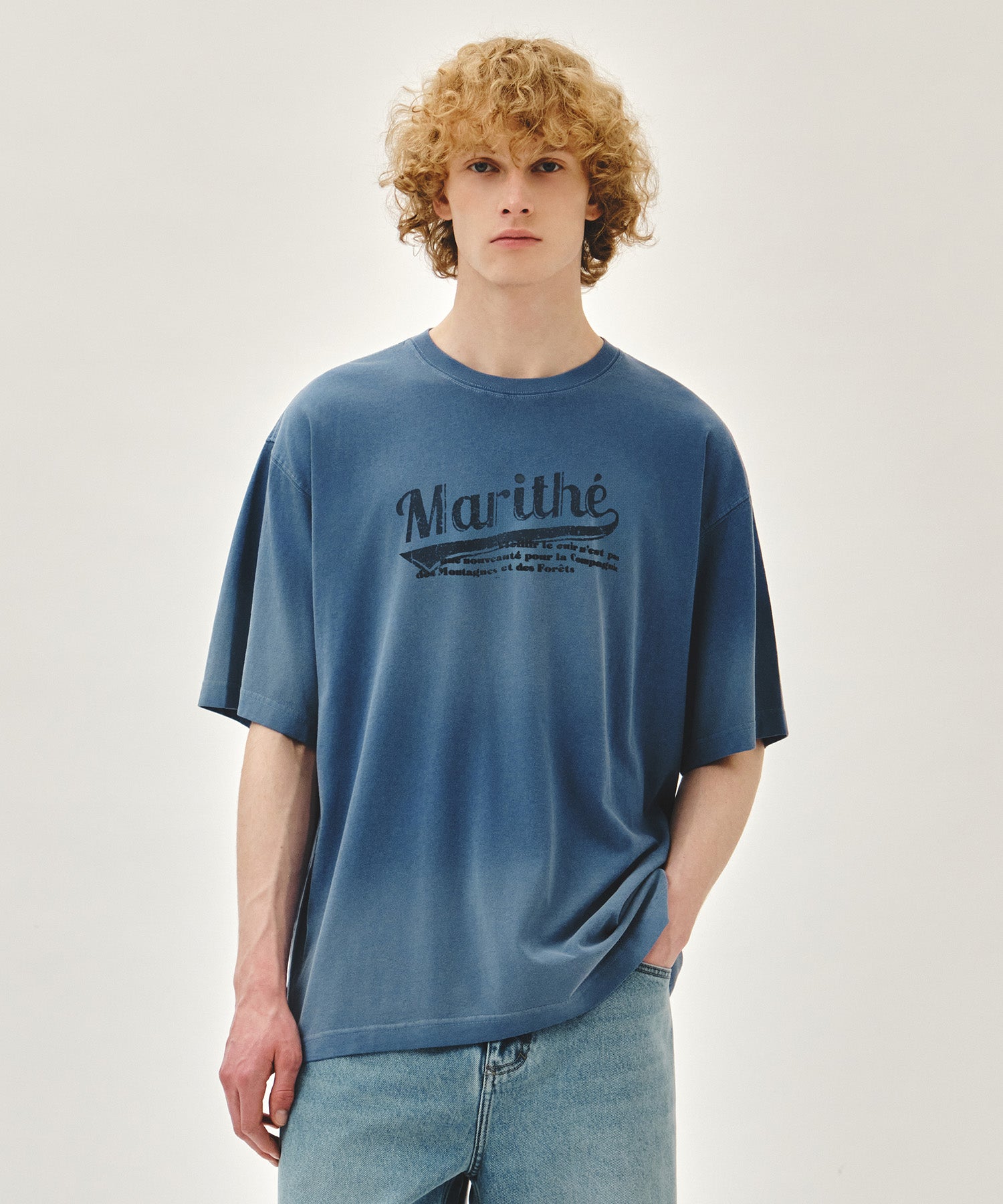 Marithe & Francois Girbaud - Gradation Dyeing Oversized Tee (Blue) product image 1 | TRAB K-Fashion Australia