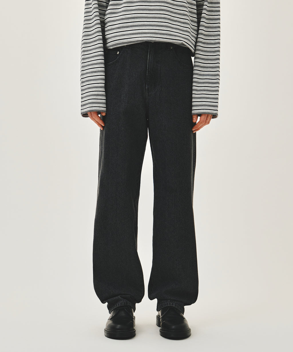 Marithe & Francois Girbaud - High Straight Stripe Denim Pants (Black) product image 1 | TRAB K-Fashion Australia