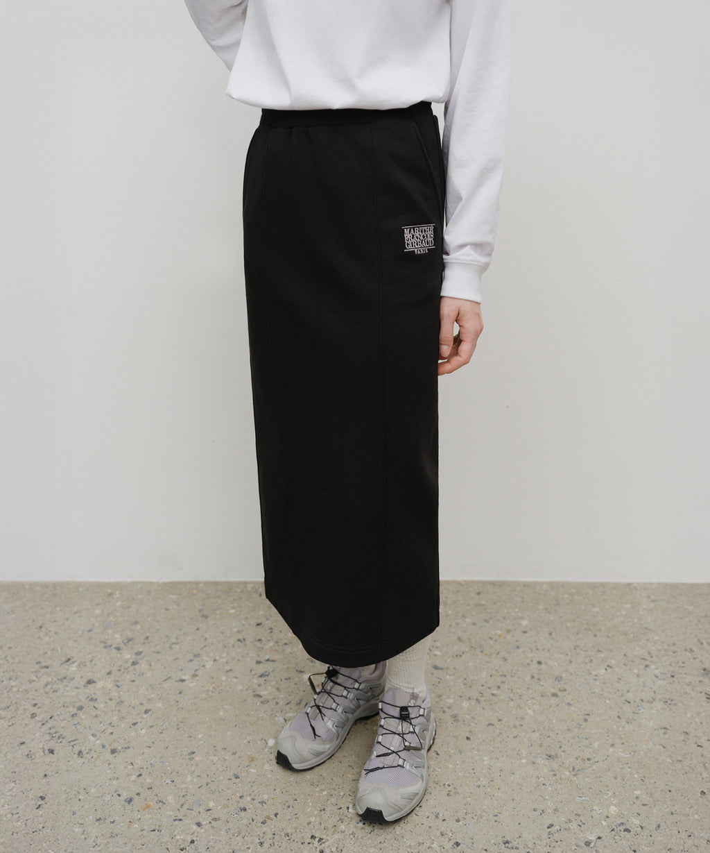 Marithe & Francois Girbaud - Embroidery Classic Logo Sweat Skirt (Black) product image 1 | TRAB K-Fashion Australia