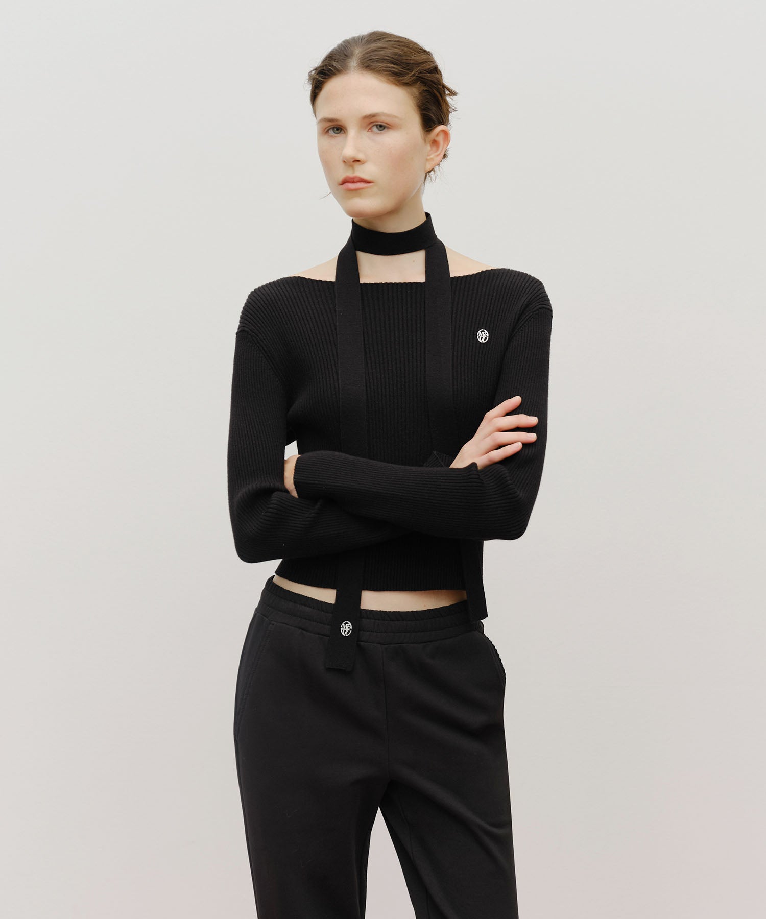 Marithe & Francois Girbaud - Muffler Set Knit (Black) product image 1 | TRAB K-Fashion Australia