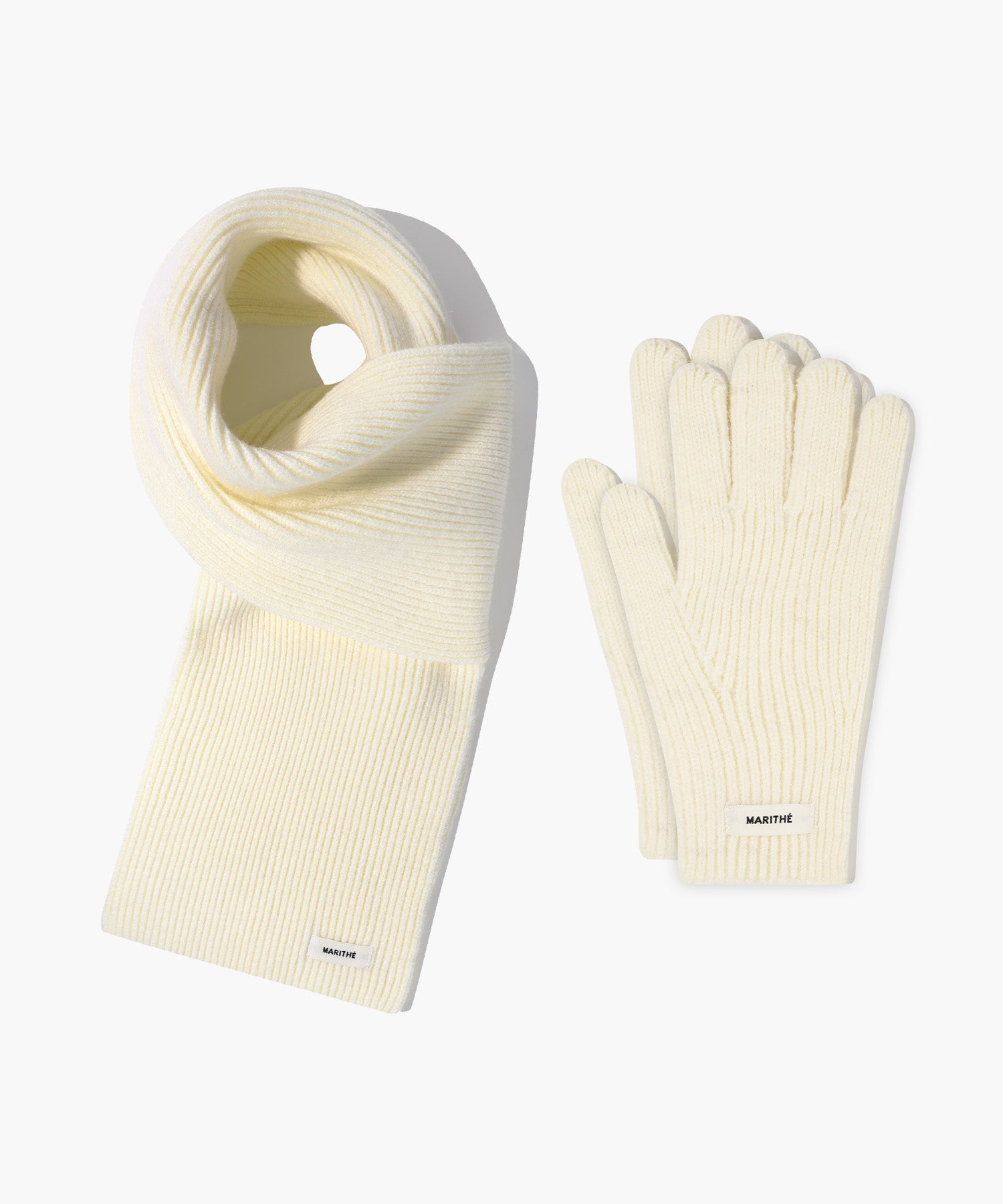 Marithe & Francois Girbaud - Regular Logo Muffler&glove (Cream) product image 1 | TRAB K-Fashion Australia