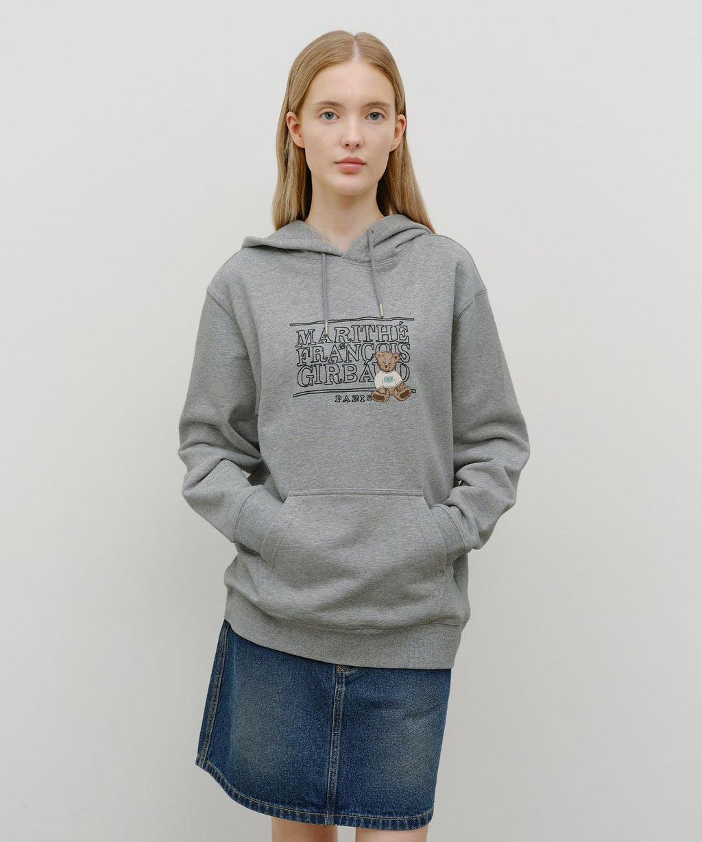 Marithe & Francois Girbaud - Doodle Classic Bear Hoodie (Heather Gray) product image 1 | TRAB K-Fashion Australia