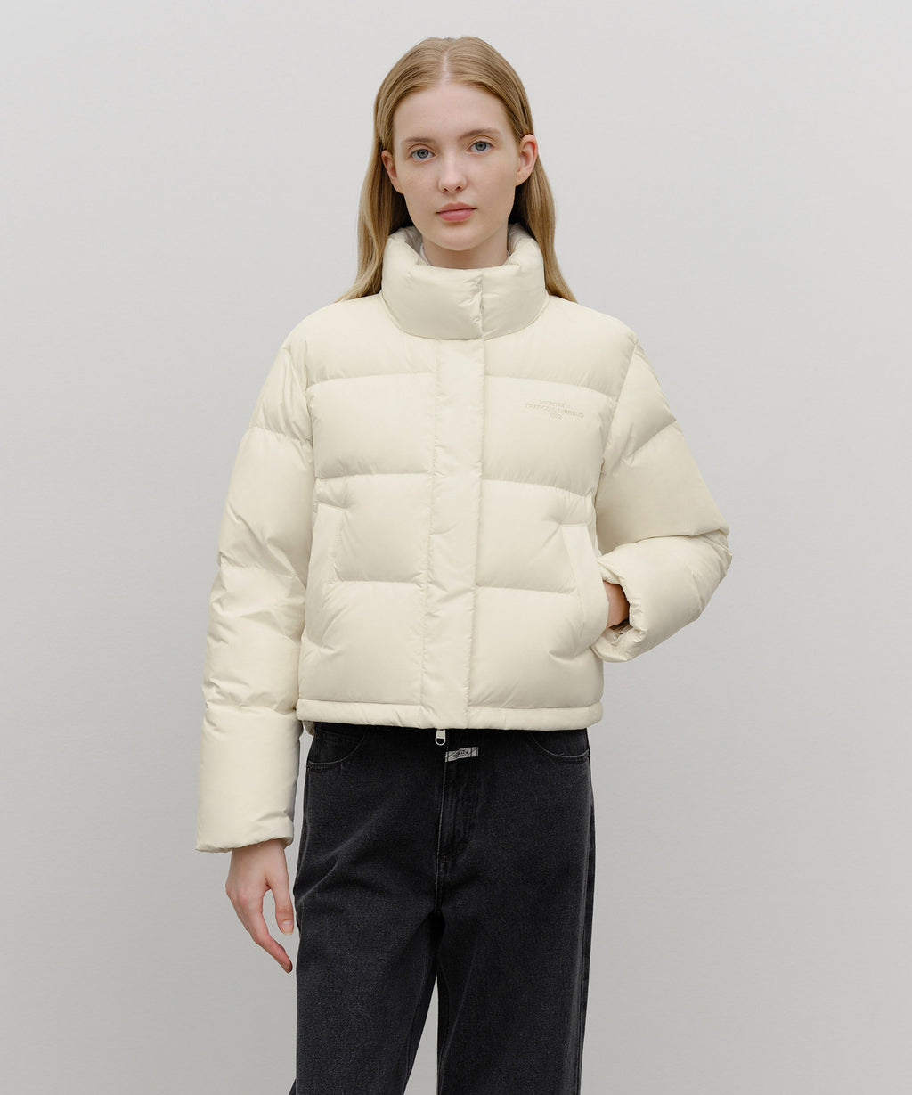 Marithe & Francois Girbaud - Basic Crop Down Jacket (Ivory) product image 1 | TRAB K-Fashion Australia