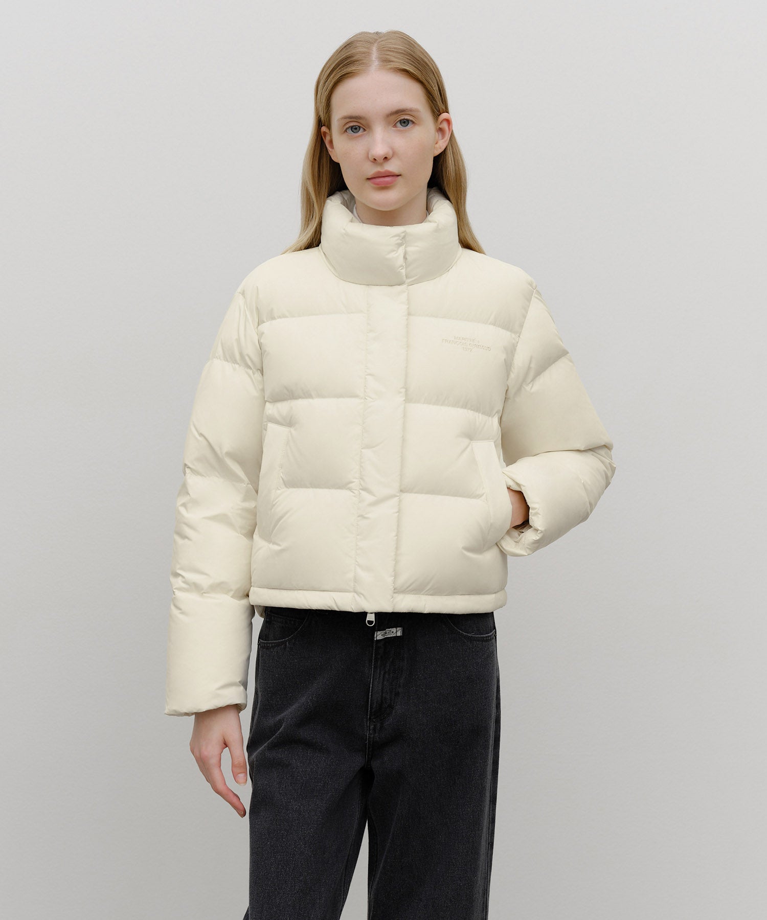 Marithe & Francois Girbaud - Basic Crop Down Jacket (Ivory) product image 1 | TRAB K-Fashion Australia