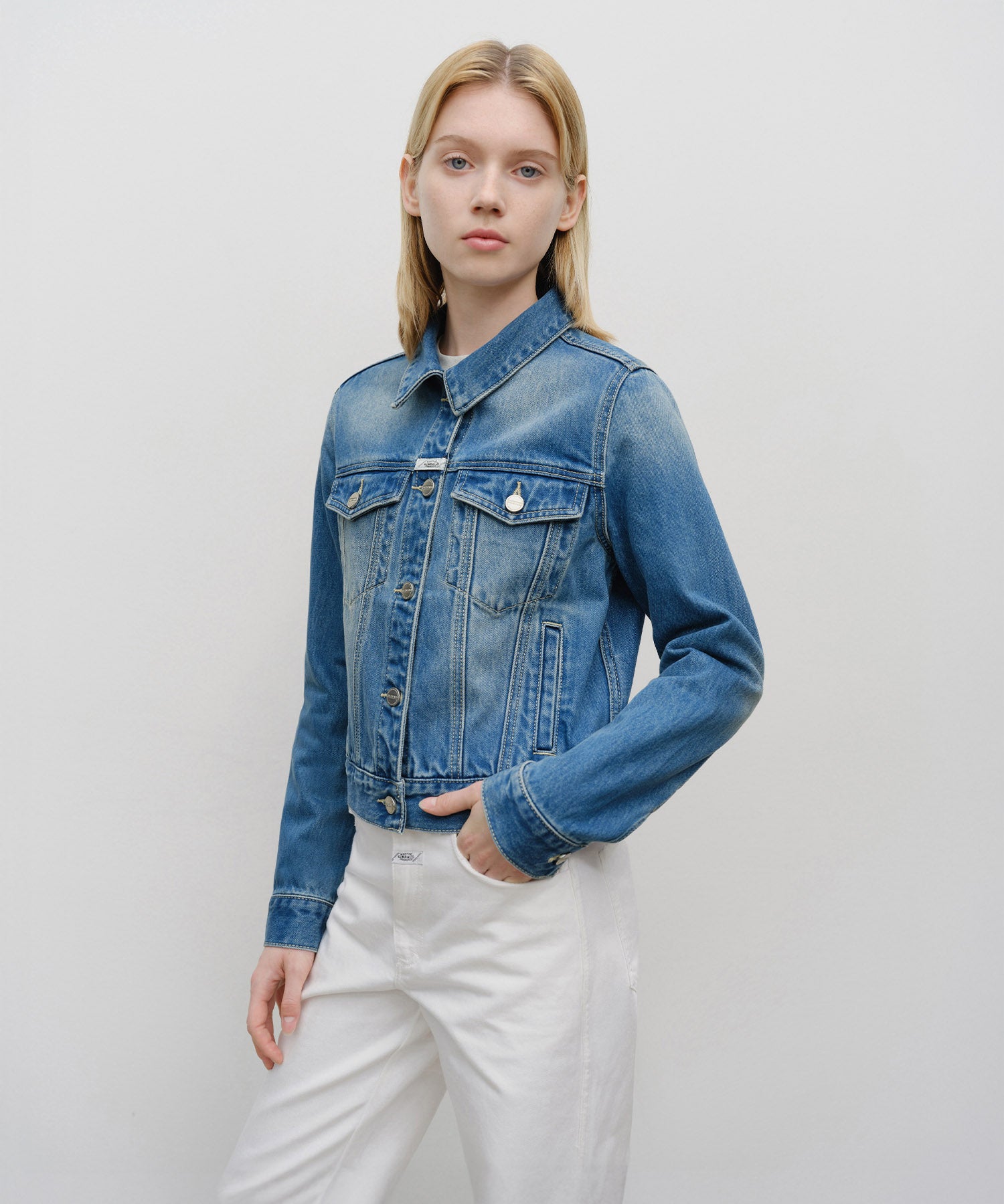 Marithe & Francois Girbaud - Denim Trucker Jacket (Blue) product image 1 | TRAB K-Fashion Australia