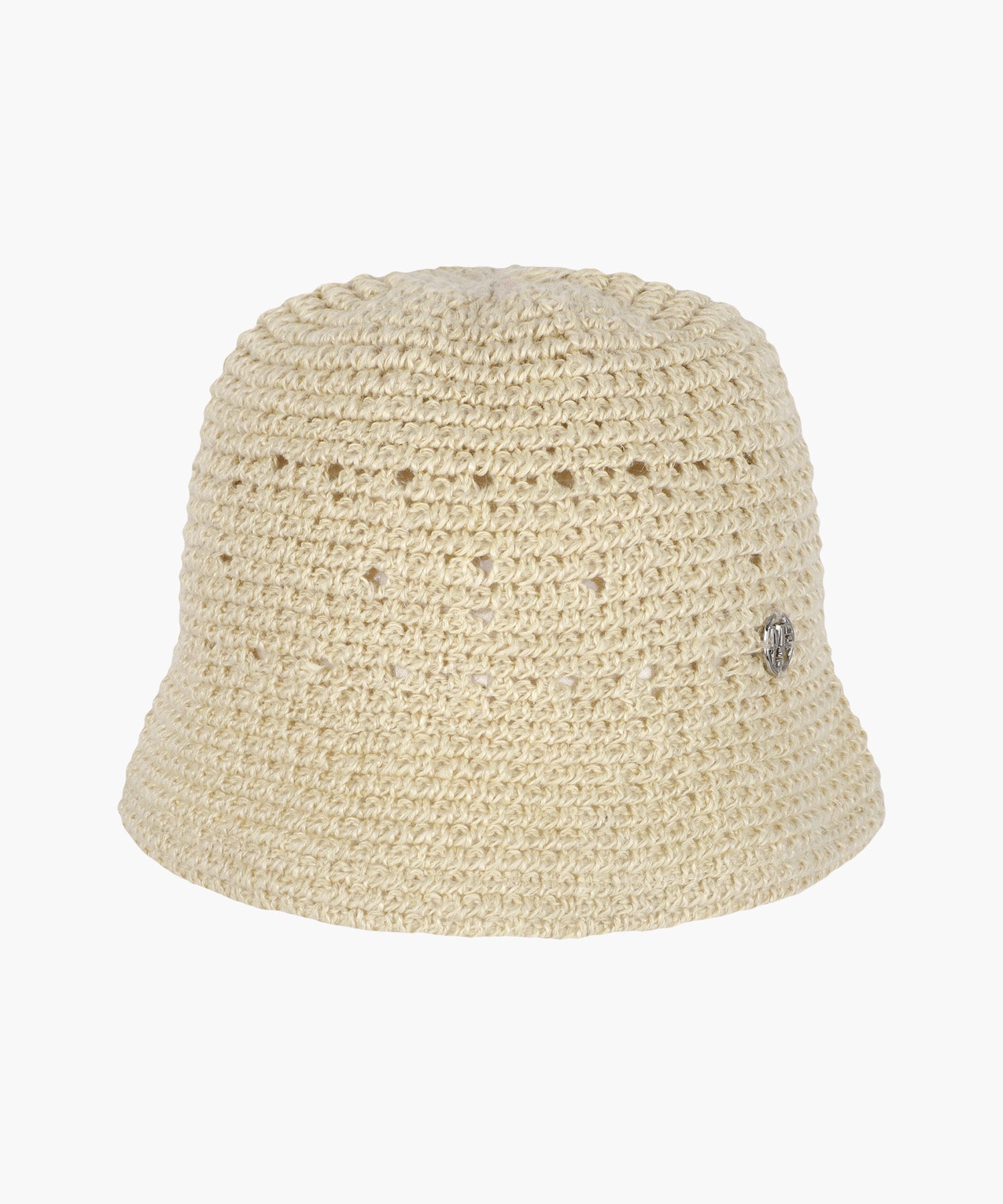 Marithe & Francois Girbaud - Circle Logo Crochet Bucket Hat (Light Beige) product image 1 | TRAB K-Fashion Australia
