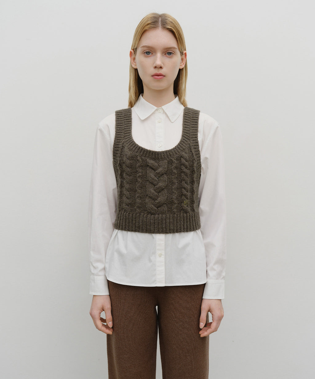 Marithe & Francois Girbaud - Logo Knit Bustier (Brown) product image 1 | TRAB K-Fashion Australia