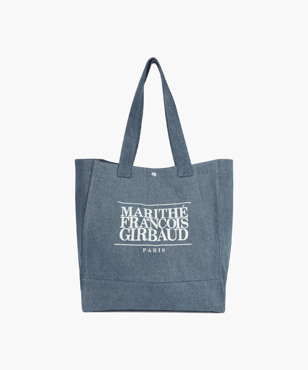 Marithe & Francois Girbaud - Classic Logo Big Shopper Bag (Light Blue) product image 1 | TRAB K-Fashion Australia