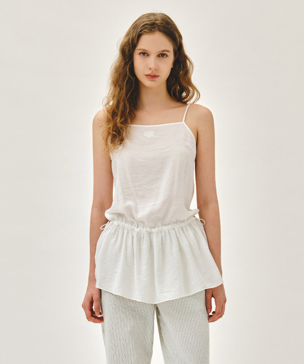 Marithe & Francois Girbaud - Shirring Sleeveless Dress (White) product image 1 | TRAB K-Fashion Australia