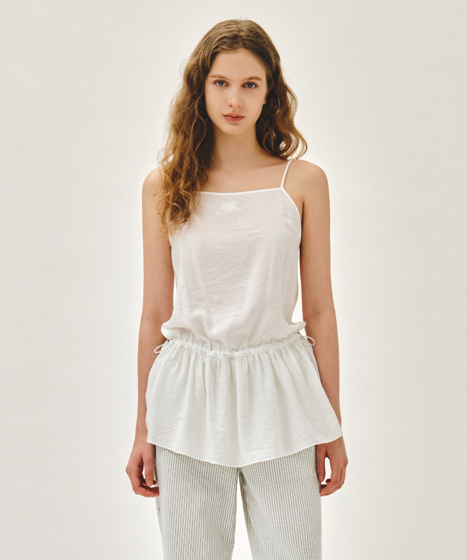 Marithe & Francois Girbaud - Shirring Sleeveless Dress (White) product image 1 | TRAB K-Fashion Australia