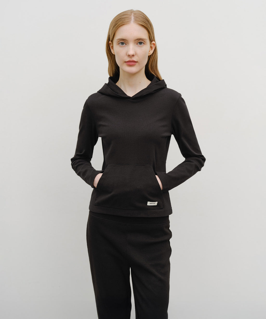 Marithe & Francois Girbaud - Basic Hoodie Long Sleeve (Black) product image 1 | TRAB K-Fashion Australia