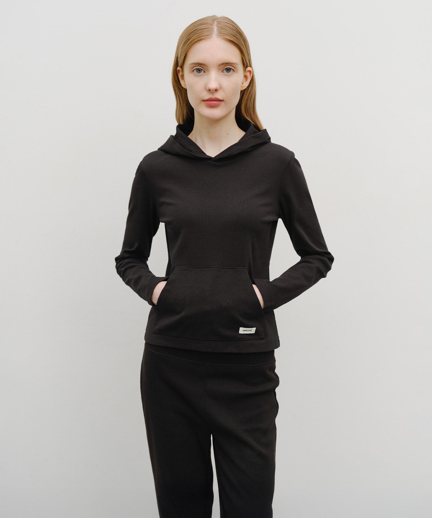 Marithe & Francois Girbaud - Basic Hoodie Long Sleeve (Black) product image 1 | TRAB K-Fashion Australia