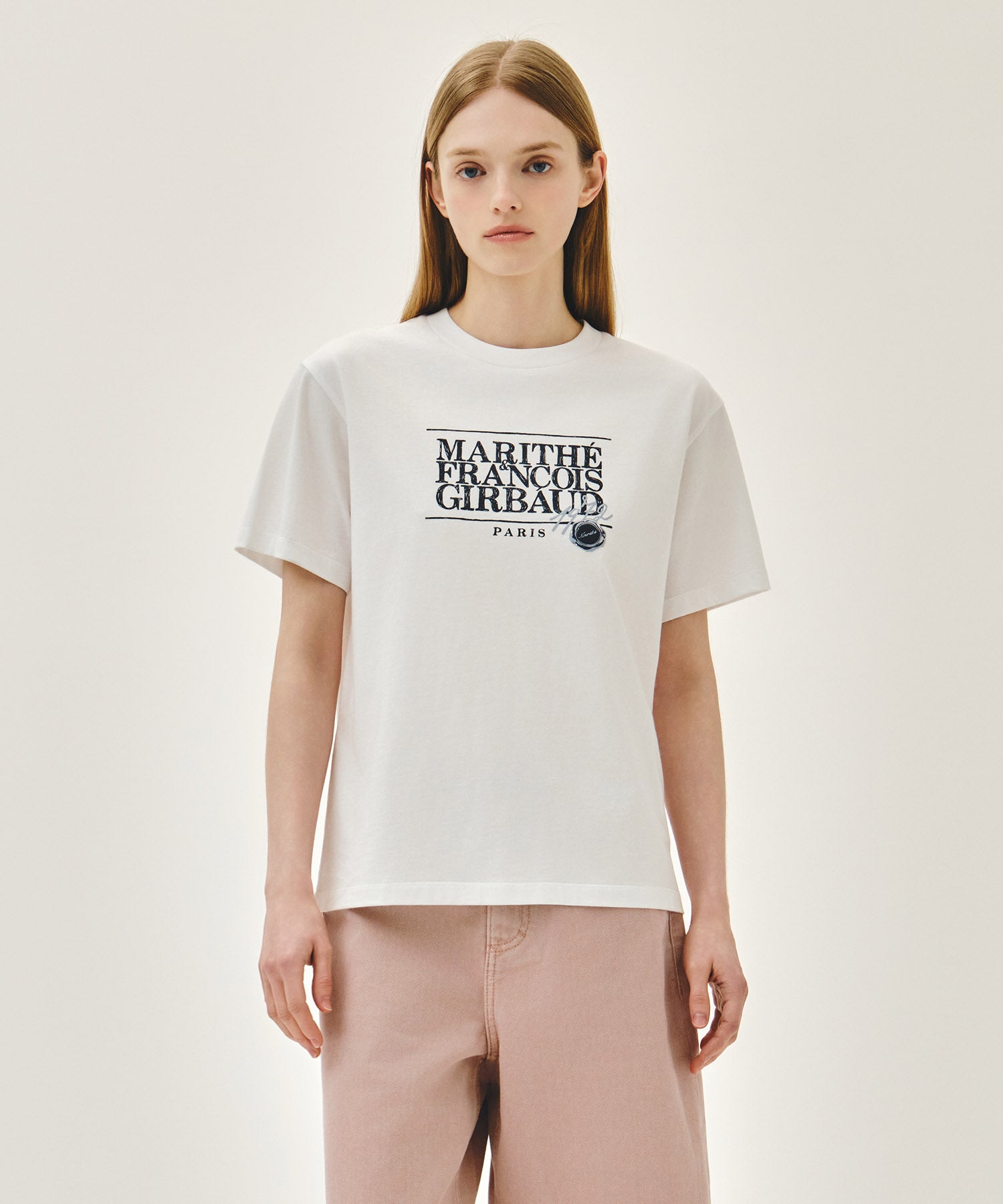 Marithe & Francois Girbaud - Stamp Classic Logo Tee (White) product image 1 | TRAB K-Fashion Australia