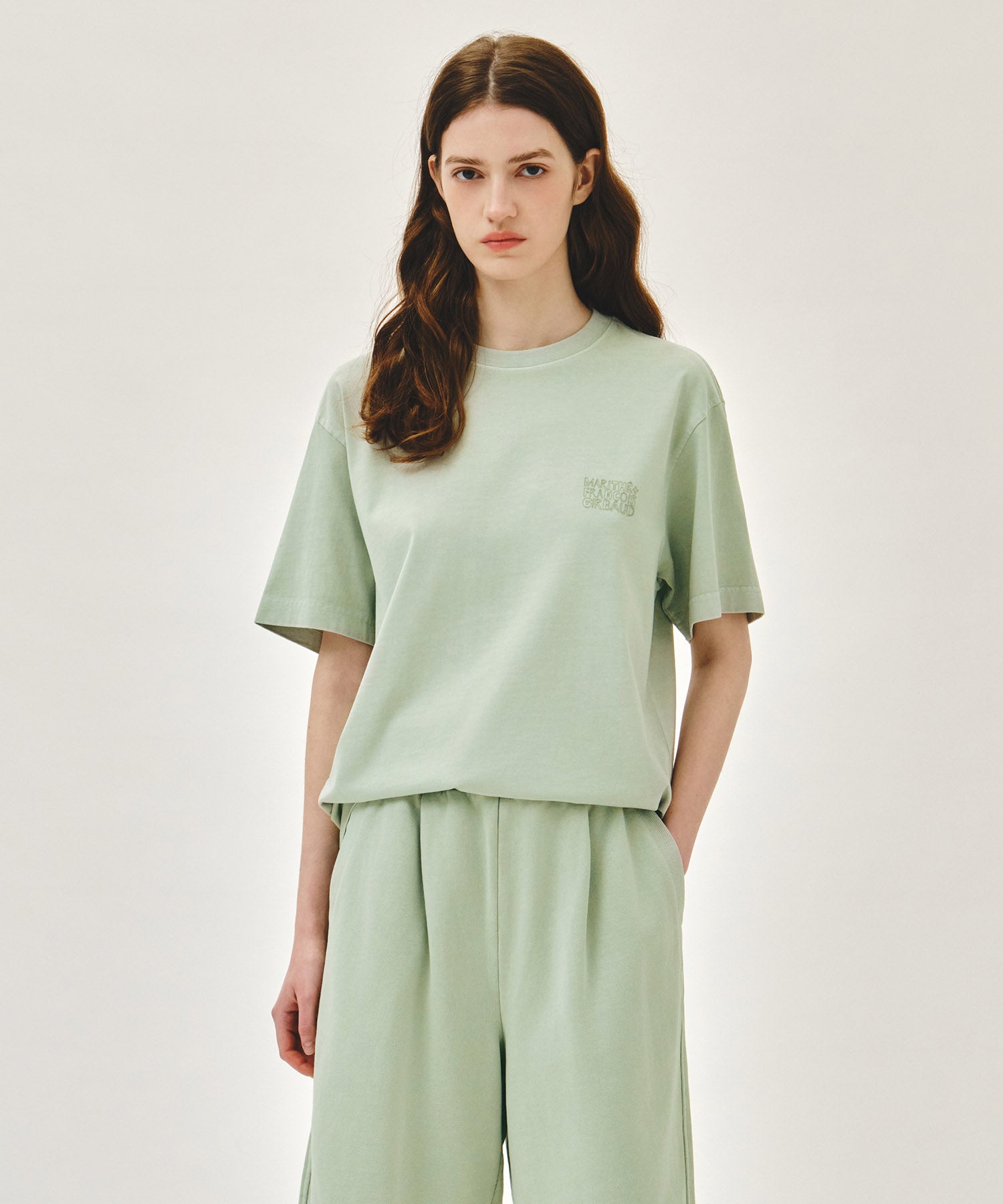 Marithe & Francois Girbaud - Drawing Logo Dyeing Tee (Mint) product image 1 | TRAB K-Fashion Australia
