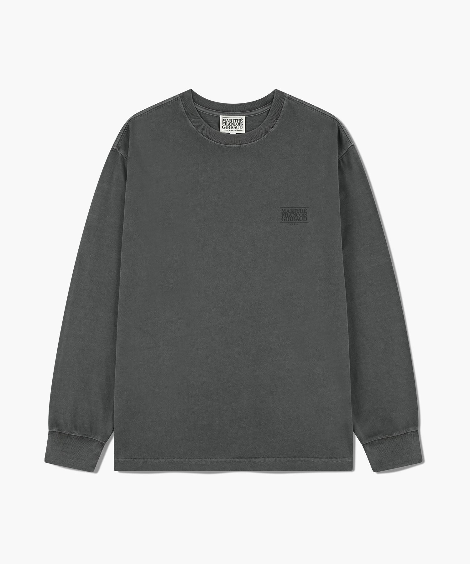 Marithe & Francois Girbaud - Back Point Classic Logo Dyeing Long Sleeve (Charcoal) product image 1 | TRAB K-Fashion Australia