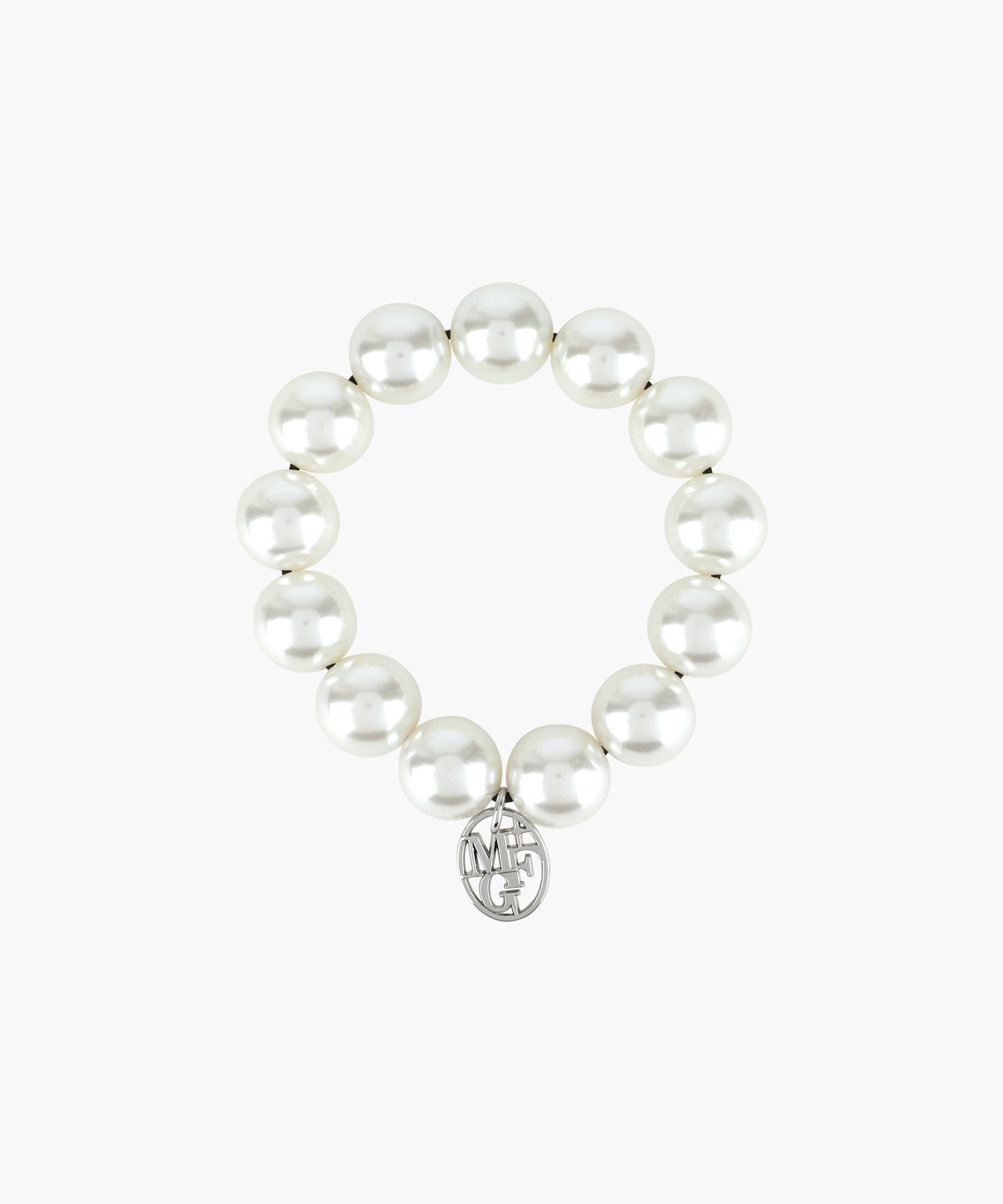 Marithe & Francois Girbaud - Pearl Silver Ball Scrunchie (Ivory) product image 1 | TRAB K-Fashion Australia
