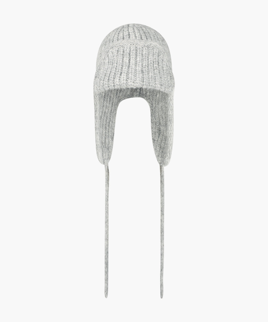 Marithe & Francois Girbaud - Classic Logo Earflap Beanie (Gray) product image 1 | TRAB K-Fashion Australia